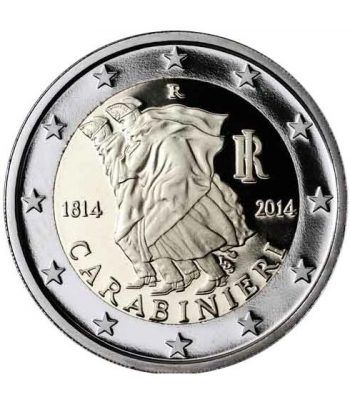 moneda conmemorativa 2 euros Italia 2014. Carabinieri.