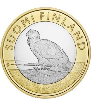 moneda Finlandia 5 Euros 2014. Animales. Aguila. Cuproniquel