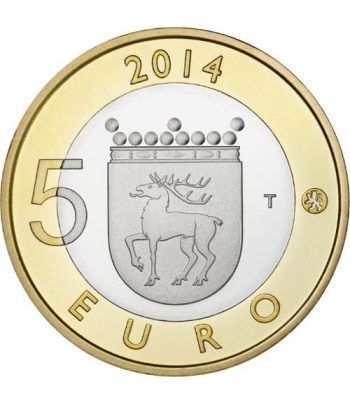 moneda Finlandia 5 Euros 2014. Animales. Aguila. Cuproniquel