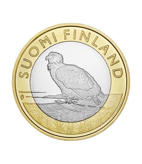 moneda Finlandia 5 Euros 2014. Animales. Aguila. Cuproniquel