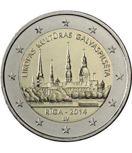 moneda conmemorativa 2 euros Letonia 2014 Riga