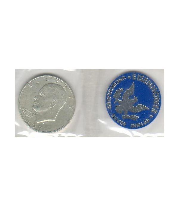 Moneda de plata 1$ Estados Unidos Eisenhower 1971. SC  - 4