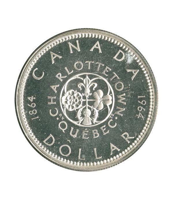 Canada 1$ 1964 100 Aniversario conferencia Quebec. Plata.  - 2