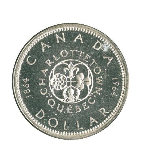 Canada 1$ 1964 100 Aniversario conferencia Quebec. Plata.