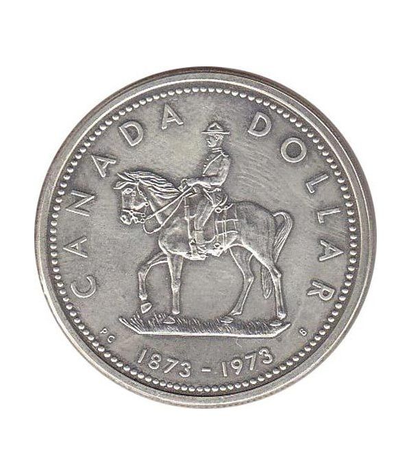 Canada 1$ 1973 100 Aniversario Policia Montada Canada. Plata.