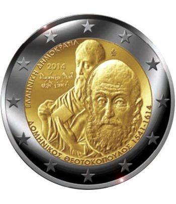 moneda conmemorativa 2 euros Grecia 2014. El Greco.  - 2