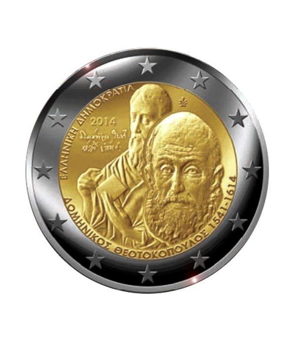 moneda conmemorativa 2 euros Grecia 2014. El Greco.  - 2
