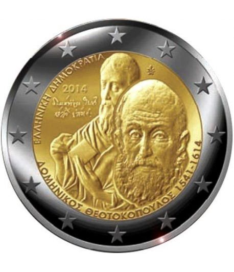 moneda conmemorativa 2 euros Grecia 2014. El Greco.