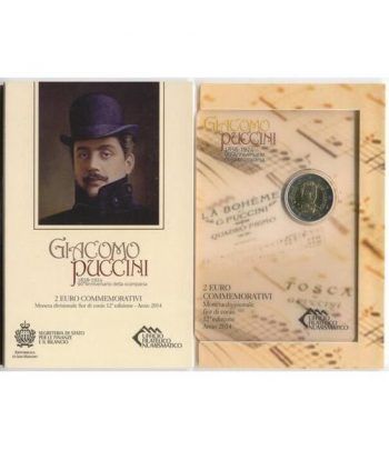 moneda 2 euros San Marino 2014 Giacomo Puccini.