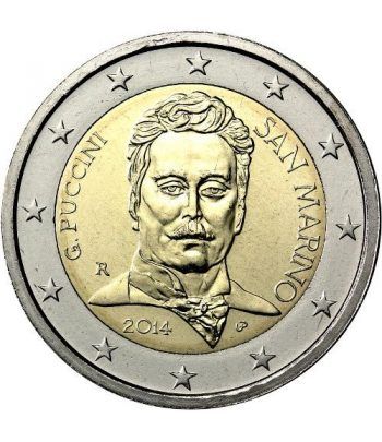 moneda 2 euros San Marino 2014 Giacomo Puccini.