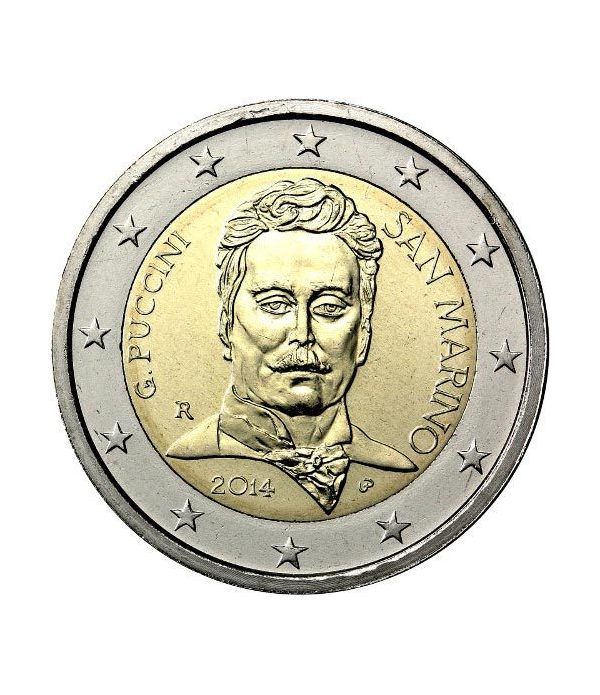 moneda 2 euros San Marino 2014 Giacomo Puccini.