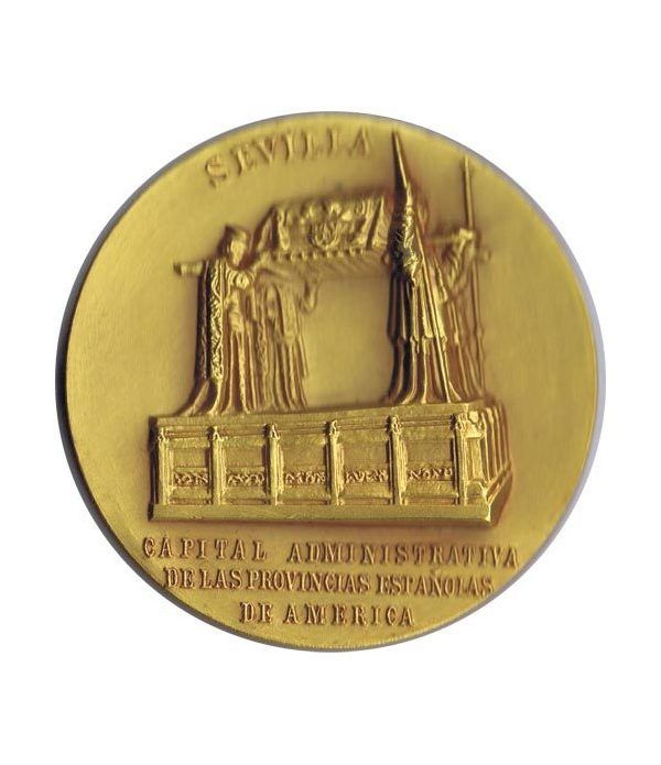 Medalla Sevilla Capital Administrativa. Bronce Dorado. Calicó