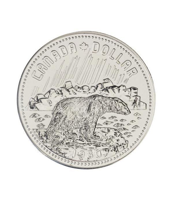 Canada 1$ 1980 Territorio Artico. Oso Polar. Plata  - 4