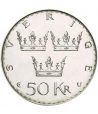 Moneda de plata 50 coronas Suecia 1975 Nueva Constitución.