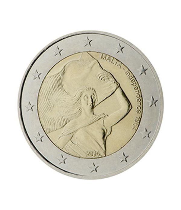 moneda conmemorativa 2 euros Malta 2014. Independencia.