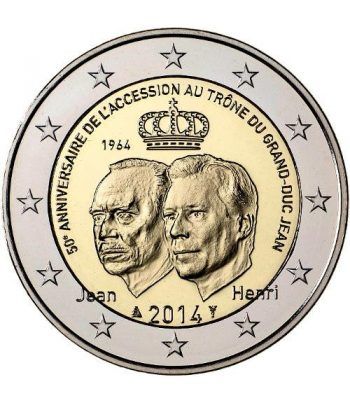 moneda conmemorativa 2 euros Luxemburgo 2014. Duque Jean.