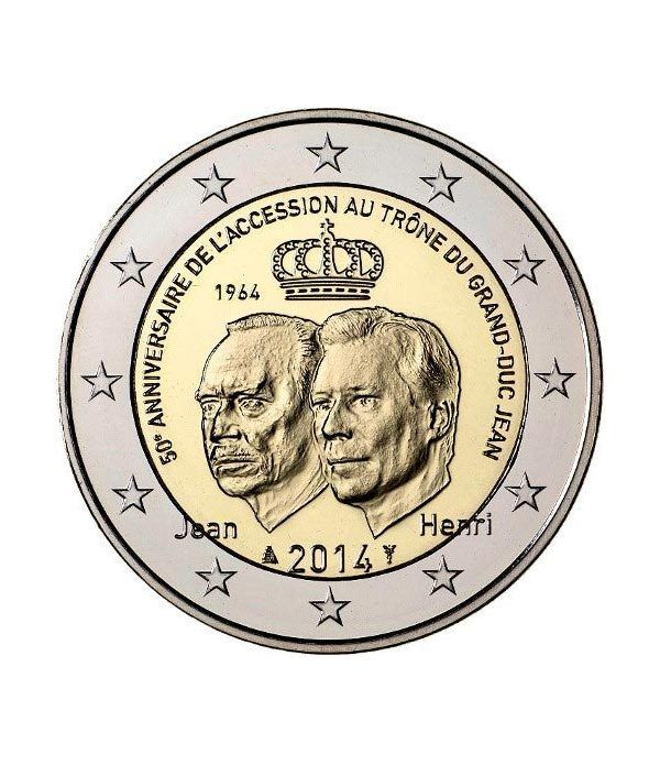 moneda conmemorativa 2 euros Luxemburgo 2014. Duque Jean.