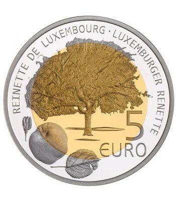 Moneda de Luxemburgo 5 euros 2014 Manzana Reineta