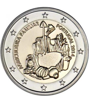 moneda conmemorativa 2 euros Portugal 2014. Agricultura.