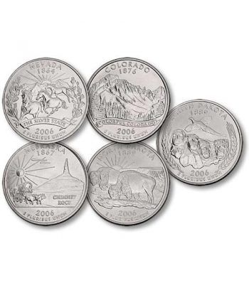 E.E.U.U. 1/4$ 2006 Statehood Quarters (5 monedas)