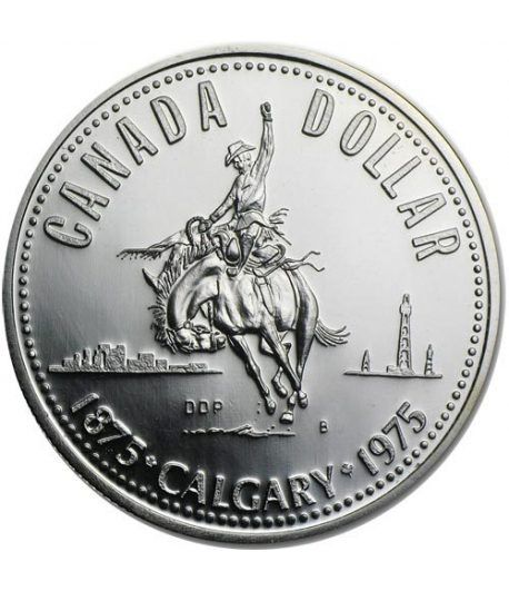 Canada 1$ 1975 100 Aniversario Calgary 1875-1975. Plata.