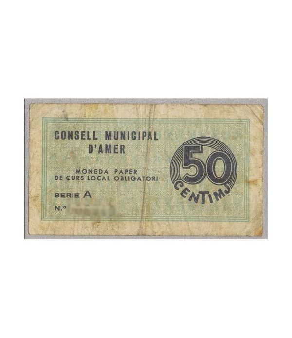 (1937) 50 centims de Pesseta. Consell Municipal d'Amer. MBC  - 4