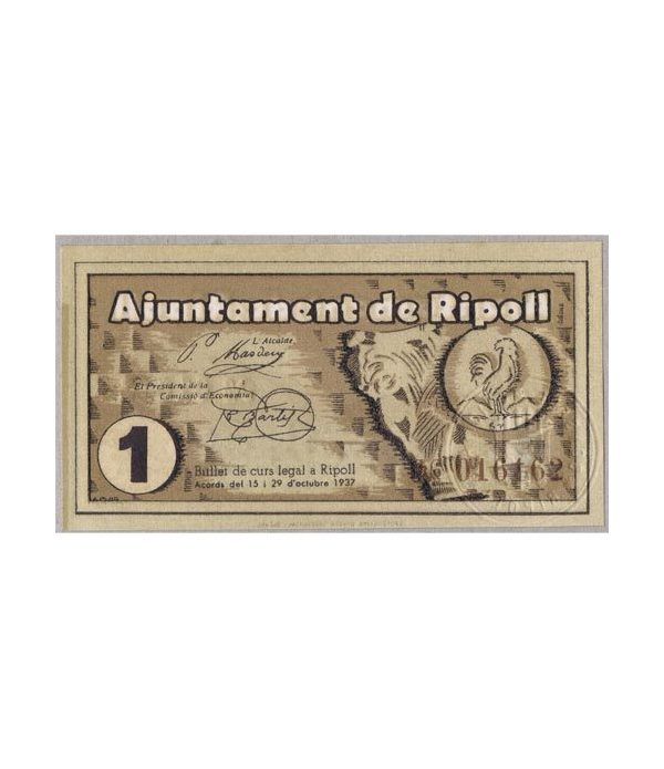 (1937) 1 Pesseta Ajuntament de Ripoll. SC  - 2