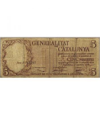 (1936) 5 Pessetes Generalitat de Catalunya. BC.