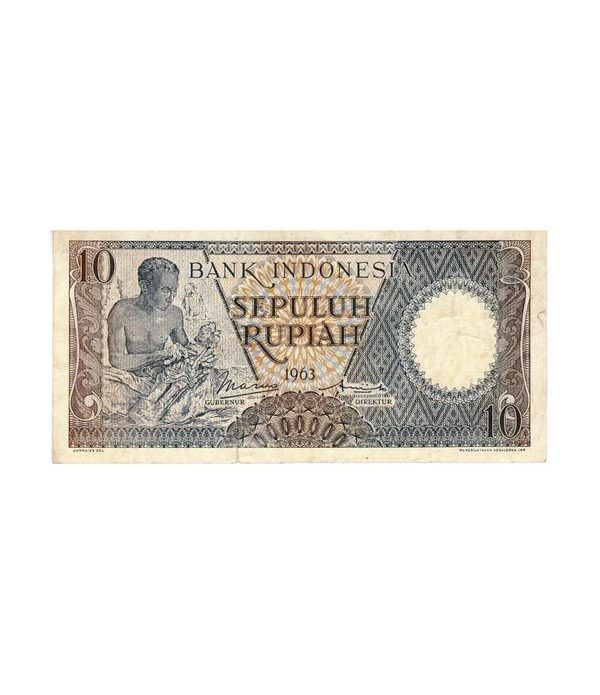 Indonesia 10 Rupiah. Sepuluh Rupiah 1963. SC.