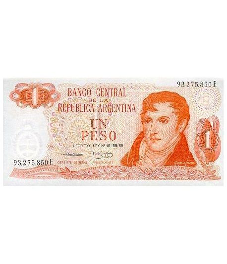 Billete de Argentina 1 Peso 1974 SC.