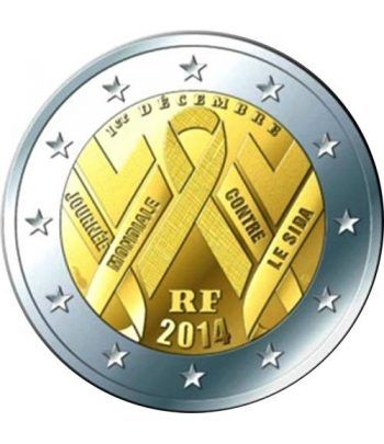 moneda 2 euros Francia 2014 Lucha contra el SIDA.