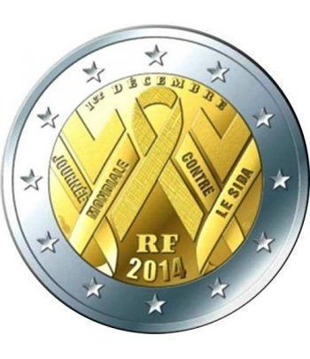 moneda conmemorativa 2 euros Francia 2014. Sida.