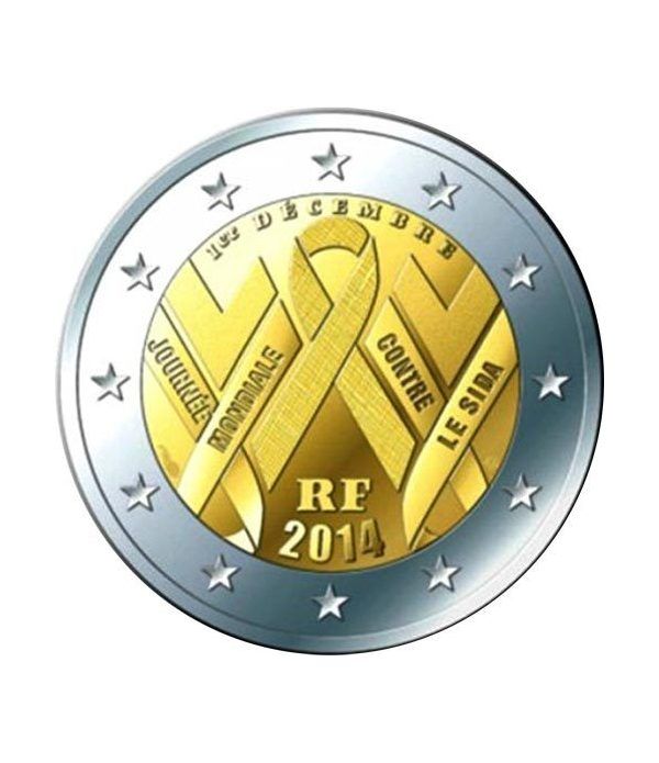 moneda 2 euros Francia 2014 Lucha contra el SIDA.