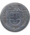 Moneda de plata 5 francos Suiza 1935. Confederación Helvética.