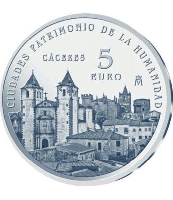 Moneda 2014 Patrimonio de la Humanidad. Cáceres. 5 euros.