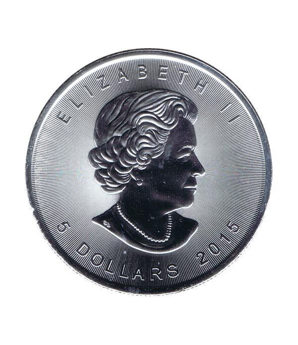 Moneda onza de plata 5$ Canada Hoja de Arce 2015  - 2