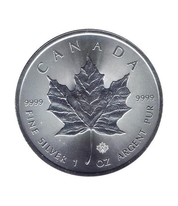 Moneda onza de plata 5$ Canada Hoja de Arce 2015  - 4