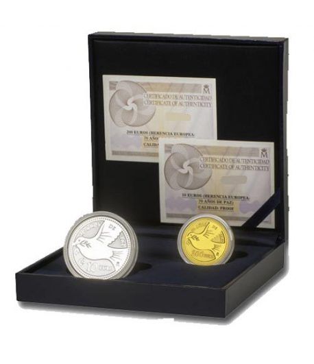Monedas 2015 70 Años de Paz en Europa. Completa Plata y oro.