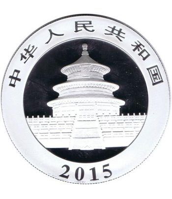 Moneda onza de plata color 10y. China Oso Panda 2015