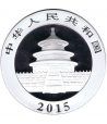 Moneda onza de plata color 10y. China Oso Panda 2015