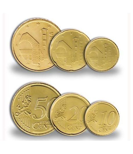 monedas euro centimos Andorra 2014 (10, 20 y 50 centimos)