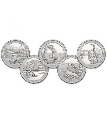 E.E.U.U. 1/4$ 2014 Parques Nacionales (5 monedas) ceca P.