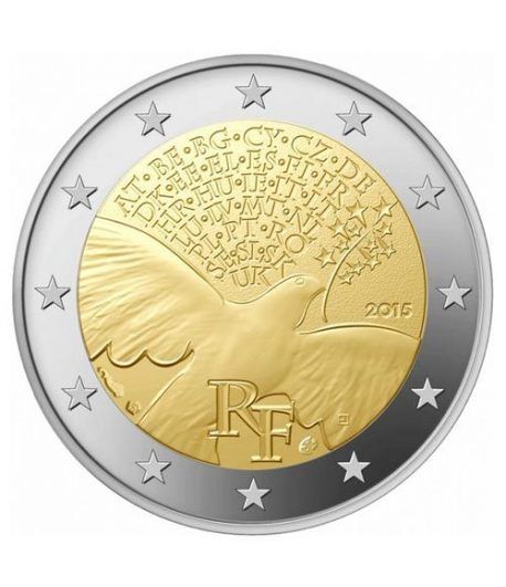 moneda 2 euros Francia 2015 Paz en Europa