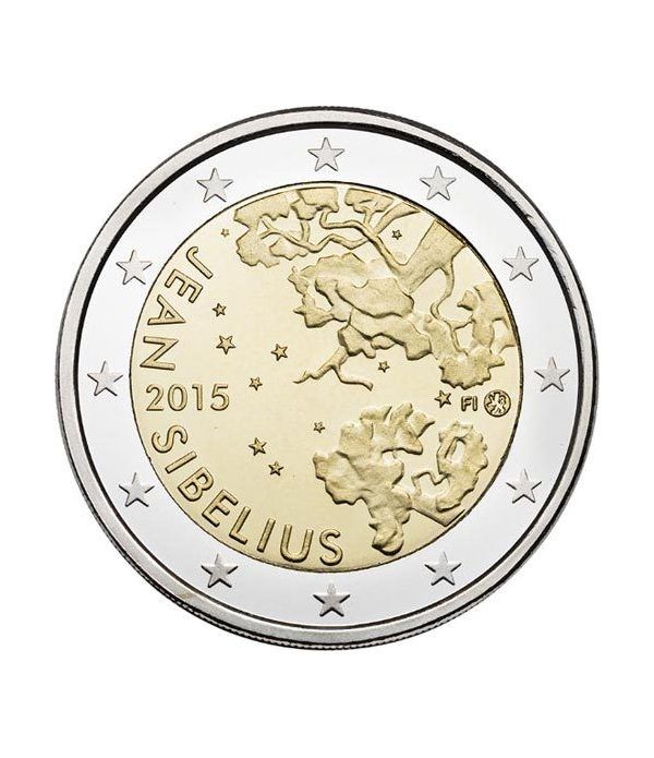 moneda conmemorativa 2 euros Finlandia 2015 Sibelius.