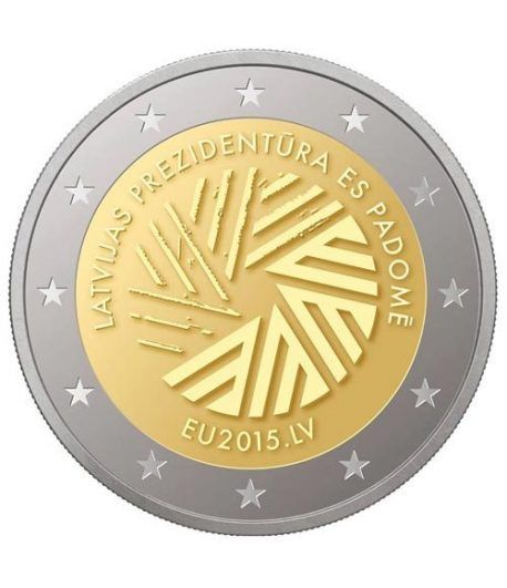 moneda conmemorativa 2 euros Letonia 2015 Consejo UE. - 2 moneda conmemorativa 2 euros Letonia 2015 Consejo UE. - 2