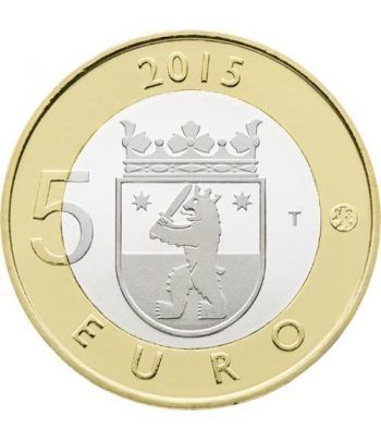 moneda Finlandia 5 Euros 2015. Animales. Castor. Cuproniquel