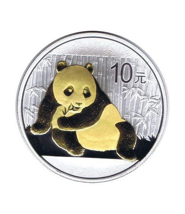 Moneda Onza de Plata y Oro 10y. China Oso Panda 2015