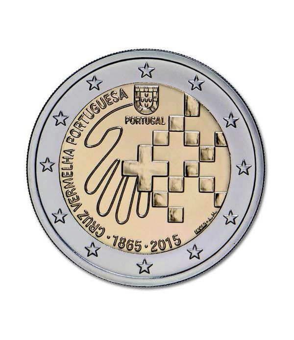 moneda conmemorativa 2 euros Portugal 2015 Cruz Roja.