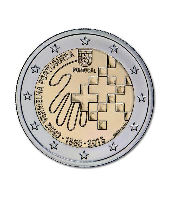 moneda conmemorativa 2 euros Portugal 2015 Cruz Roja.  - 2