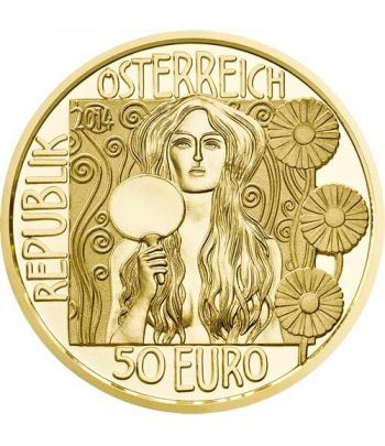 Moneda de oro 50 Euros Austria 2014 Klimt. Judith II.